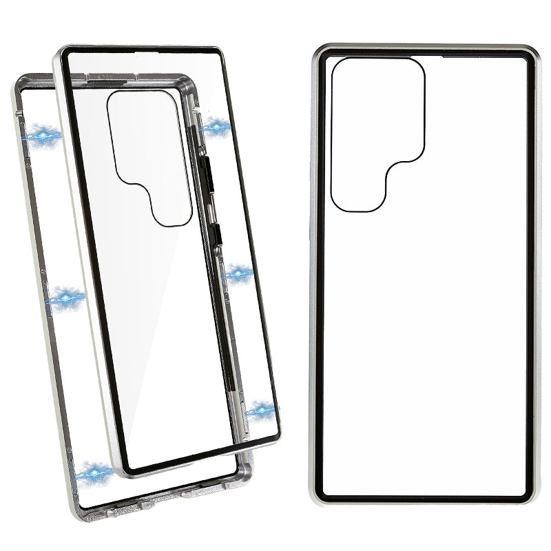 For Samsung Galaxy S23 Ultra Metal Frame Double-sided Tempered Glass Phone Case For Samsung Galaxy S23 Ultra Metal Frame Double-sided Tempered Glass Phone Case